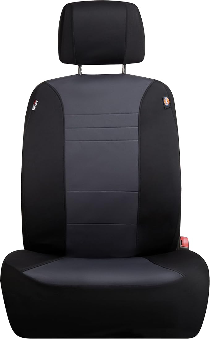 Dickies 2-Piece Aquablock Seat Covers, Water-Resistant Seat Covers for Cars, Trucks, SUVs — Black/Gray
