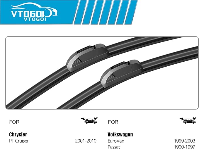 OEM Windshield Wiper Blades Replacement for Chrysler PT Cruiser 2001 2002 2003 2004 2005 2006 2007 2008 2009 2010, All Weather Original Factory Quality Front & Rear Wipers Set 24"+21"+10" (Pack of 3)