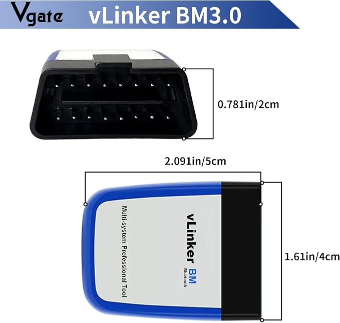 Vgate vLinker BM3.0 Bluetooth OBD2 Scanner Diagnostic Tool Bimmercode, Code Reader for BMW, Supports Android & Windows