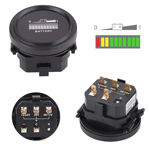 Aramox Cart Battery Meter: 12V/24V/36V/48V/72V Digital Battery Indicator Gauge for Carts
