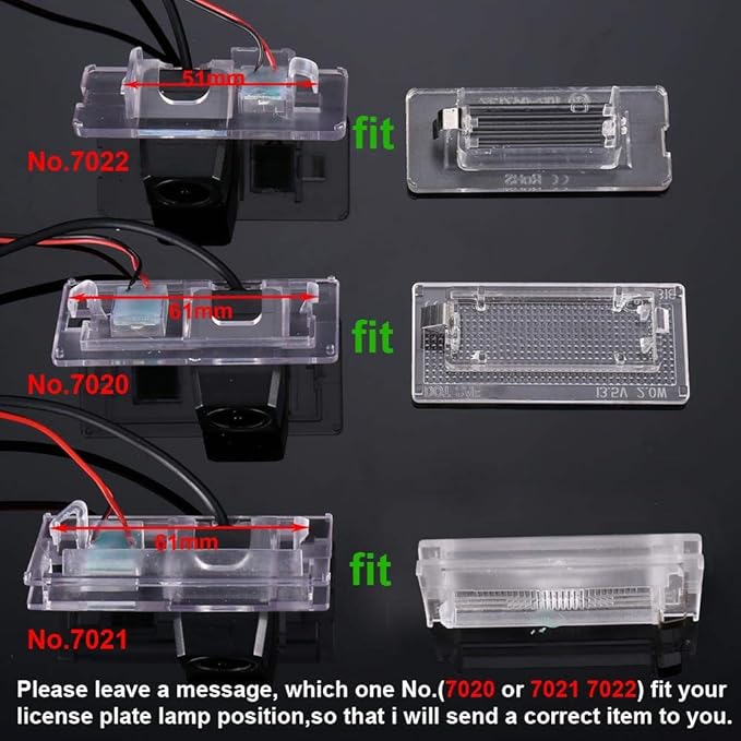HD IP68 170° Night Vision Reversing Plate Light License Rear View Backup Camera Compatible with BMW 3er E46 Touring Limo Compact Limousine Convertible 4D 5D 316i 318i 320d 323i 328i 330ci 325xi (7021)