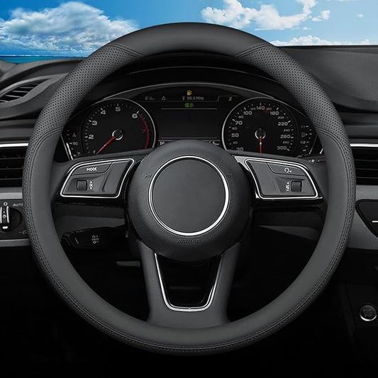 Steering Wheel Cover for Acura RDX MDX Integra TL TLX TSX ILX NSX ZDX RL RSX RLX Type s A-spec Advance SH-WAD Car Interior Accessories, 2026 Black Leather 14.5-15 inch