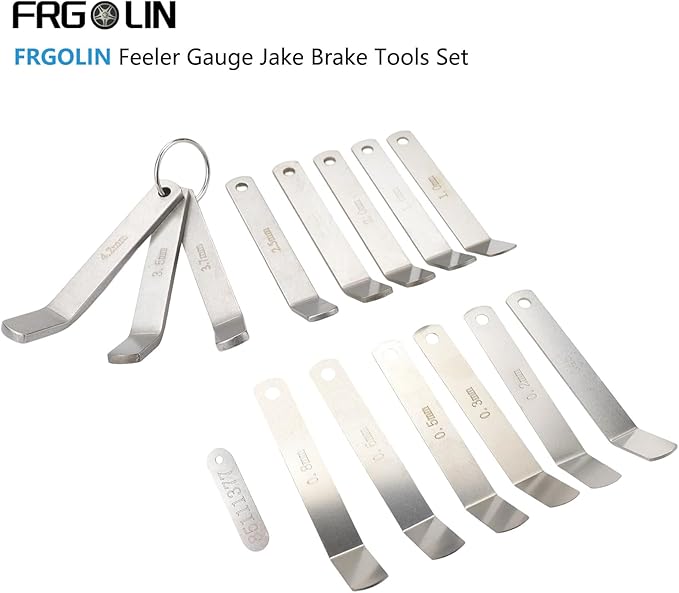 Feeler Gauge Jake Brake Tool Set Compatible with Volve Mack MP7 MP8 MP10 D12 D13 D16 Engines Intake & Exhaust Valve Adjustment Kit (14 PCs) Replaces 88880053 88880052 85111377