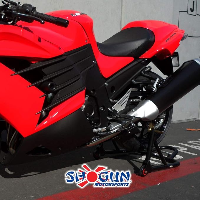 Shogun USA Made Kaw ZX14R 2012 2013 2014 2015 2016 2017 2018 2019 2020 2021 2022 2023 2024 2025 Black Comp No Cut Frame Slider Kit Includes No Cut Frame Sliders Swing Arm Spools and Bar Ends 755-4719