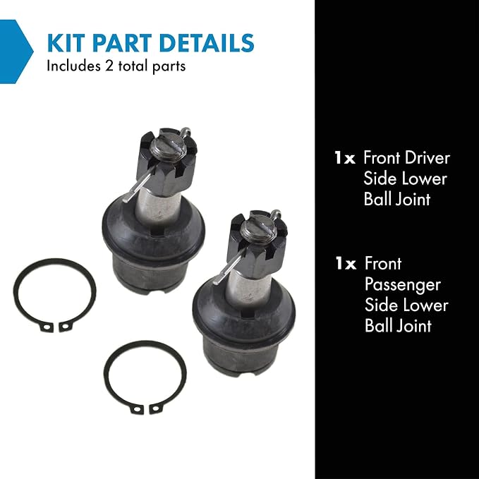TRQ Front Lower Ball Joint Set Driver and Passenger Side Compatible with 2006-2008 Dodge Ram 1500 2003-2010 2500 3500 2011-2013