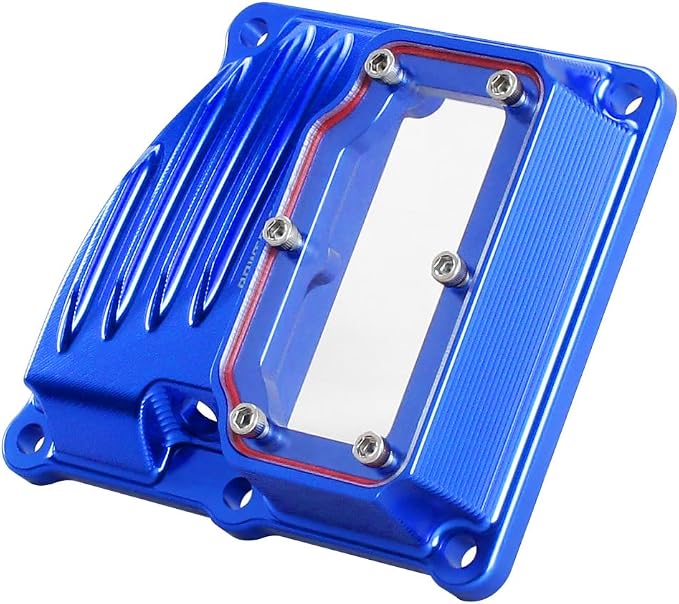 POWER JAMES Visible Aluminum Transmission Top Cover Compatible with Harley Davidson 2018-2025 Softail, 17-25 Touring Street Glide, Road Glide, Road King with M8 Models. (Blue)