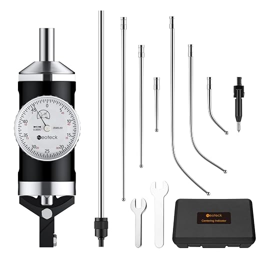 Neoteck Coaxial Centering Indicator 0-0.15''/0.0005'' Diall Indicator Set with Storage Case Accurate Co-Ax Indicator for Milling Machine Center Test Dial