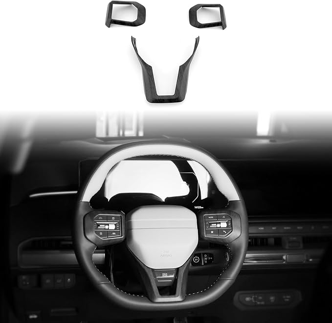 YOUTOOCAR 3PCS Steering Wheel Button Frame Cover Compatible with Kia K4 GT-Line Kia EV6 GT-Line 2025 Kia EV3 GT-Line Accessories (3, Wood Grain)