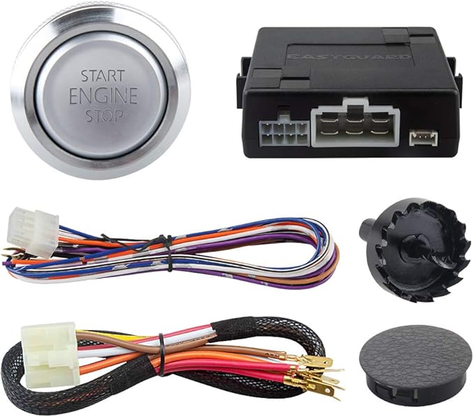 EASYGUARD ES002-P3 Push Engine Start button Module and keyless go System Compatible with car Alarm or keyless Entry System dc12v