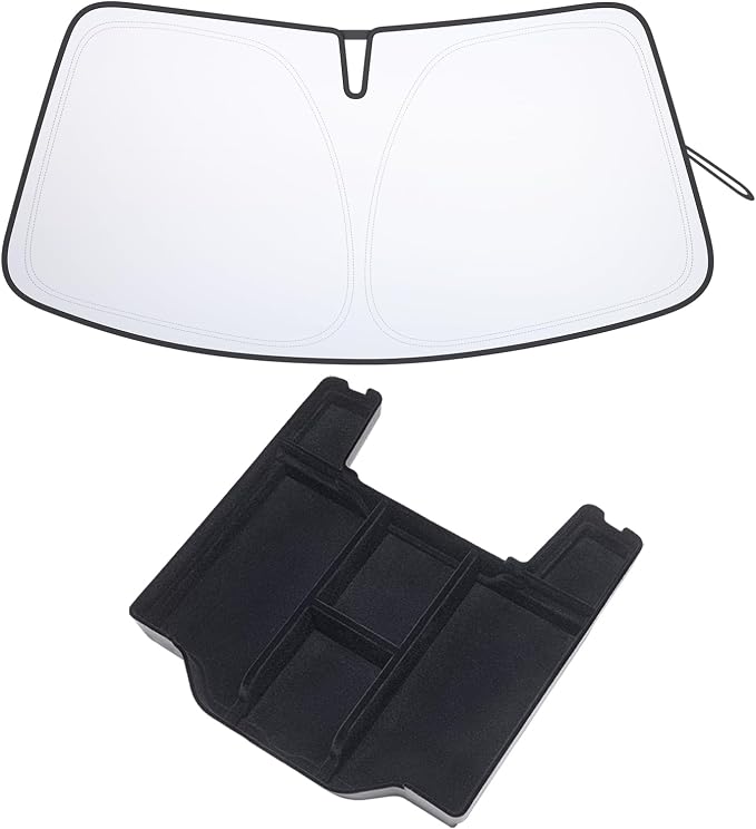 PIMCAR Compatible with 2019-2026 Dodge RAM 1500 Center Console Organizer and Windshield Sun Shade Interior Accessories
