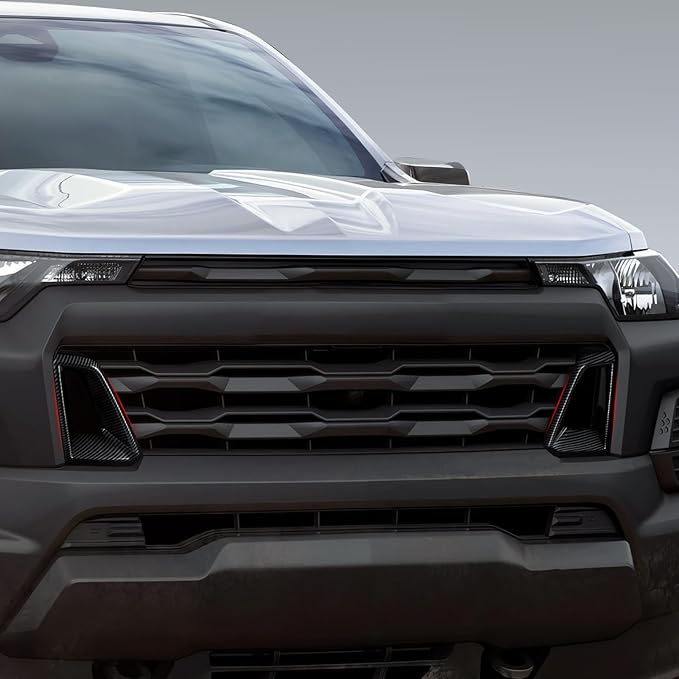 Car ABS Carbon Fiber Front Bumper Grille Cover Interior Trim Decal for Chevy Colorado 2023 2024 2025 2026 Accessories
