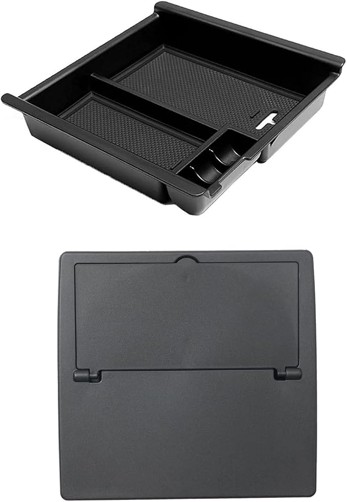 JDMCAR Center Console Tray Organizer (Black Trim) and One-Touch Hidden Storage Box Compatible with 2016-2023 Toyota Tacoma Accessories