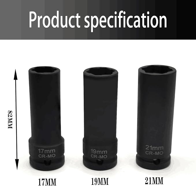 3PCS Twist Lug Nut Socket Set - 1/2 inch Drive Damaged Wheel Nut Lock Remover Extractor - Rusted & Stubborn Locking wheelNut Removal Tool Kit with Metric 17mm 19mm 21mm Sockets
