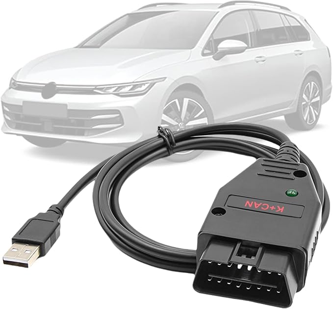 OBD2 Cable for V A G K+CAN Commander v1.4 Diagnostic Scanner Tool,Compatible with V-W/Audi/Skoda/Seat Vehicles,Fit for ECU Programming Tool OBDII Code Reader