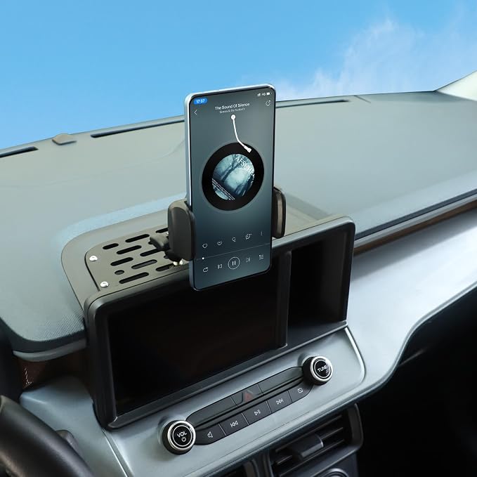 Aunginsy Center Console Dash Mount Phone Holder Compatible with Ford Maverick 2022 2023 2024, Car Dashboard Instrument Table Organizer Storage Tray Groove Panel Cell Mobile Phone Bracket Accessories