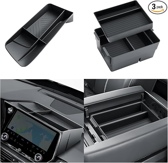 SKTU 3Pack for 2025 2026 2027 Lexus TX Dashboard Storage Box for 2025-2027 Lexus TX 350/500h/550h+ Double Layers Center Console Organizer & Dashboard Organizer Lexus TX 2025 2026 2027 Accessories