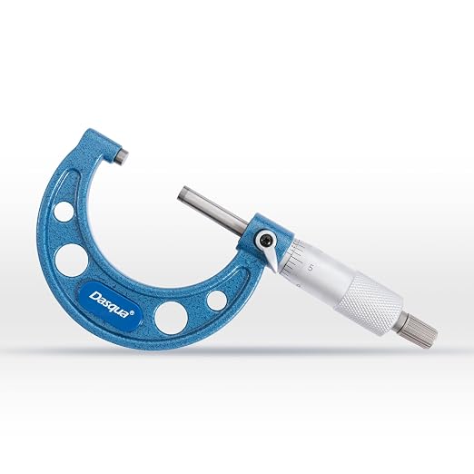 Dasqua Outside Micrometer, 3-4 inch Range, 0.0002" Accuracy Industrial Tools, Ratchet Stop, Carbide-Tipped, Stainless Steel Precision Machinist Tools