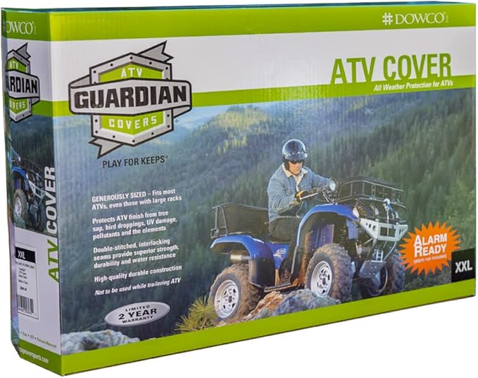 Dowco Guardian 26041-01 Indoor/Outdoor Water Resistant Reflective ATV Cover: Black, XX-Large