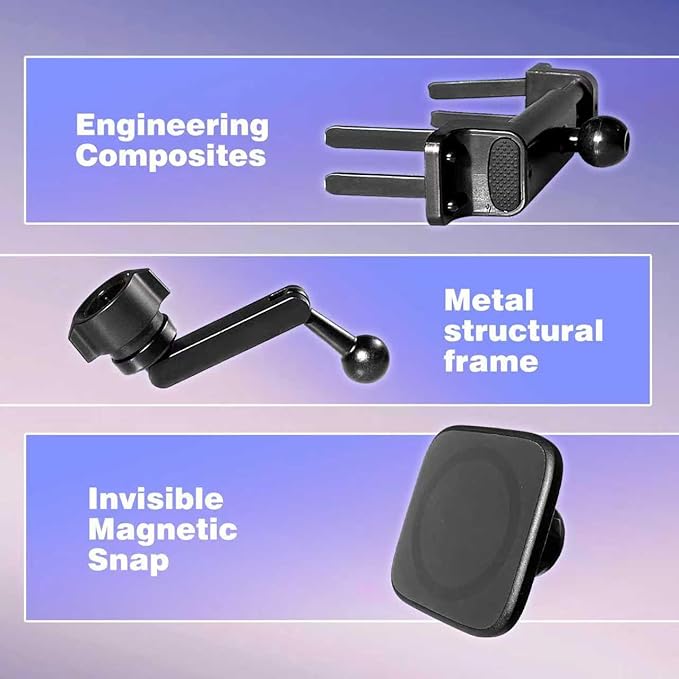 Magnetic Phone Mount for Wrangler JL Gradiator Rubicon Sahara 360° Adjustable Vent Holder | Ultra-Strong Magnet for iPhone 15/14/13 Galaxy S23/S22 Car Truck Dash Mount jee p wrangler Accessories