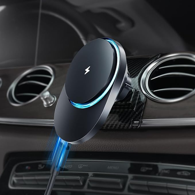 CLEC for Mercedes-Benz E-Class 2017-2023 Magnetic Wireless Charger Car Phone Holder Mount Custom Fit for Mercedes-Benz Car Accessories 15W Fast Charging Car Phone Holder Wireless Charger