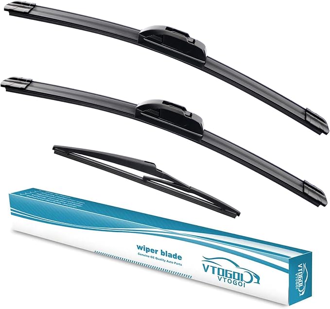 OEM Windshield Wiper Blades Replacement for Pontiac Vibe 2003 2004 2005 2006 2007 2008, All Weather Original Factory Quality Front & Rear Wipers Set 21"+18"+11" (Pack of 3)