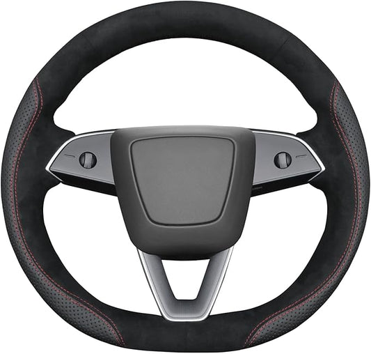 MEWANT DIY Stitching Steering Wheel Cover Wrap for Tesla Model 3 Highland 2023-2025/Model Y 2025 Highland for Tesla Model 3/Model Y Accessories(3D Style)