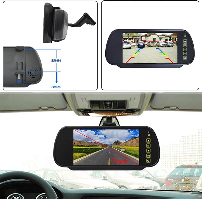 Car Rear View Trunk Handle Camera with Switch Parking Reverse Backup Camera HD Night Vision Waterproof, Replacement for Isuzu D-MAX DMAX 2012-2014 /D-MAX DMAX 2015-2018 (with 7-inch Rearview Mirror)