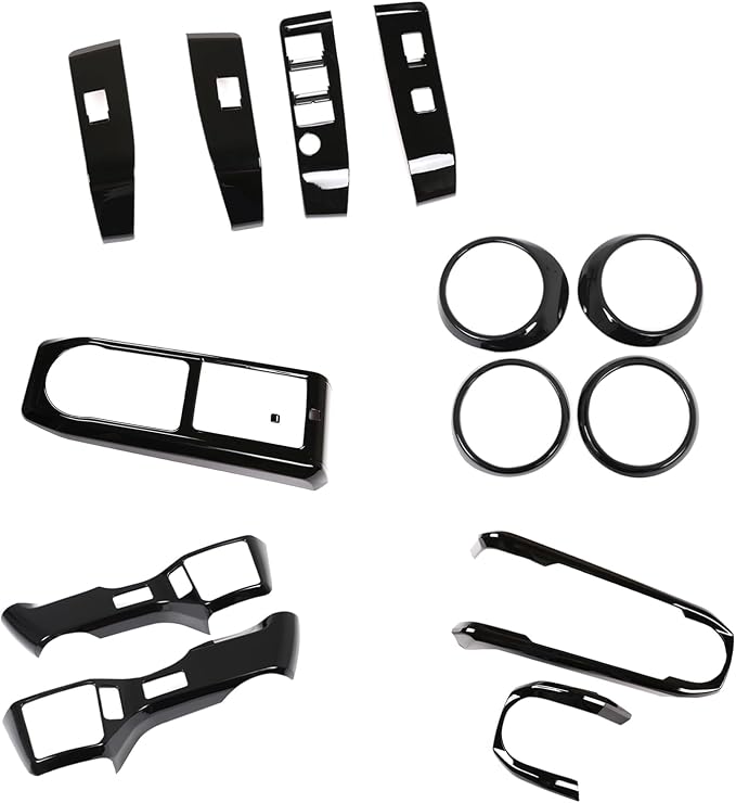 14PCS Full Set Interior Decoration Trim Kit Compatible with Toyot@ Tacoma 2016-2022 Central Control Dashboard Frame Cover Shift Knob Cover Air Vent Trim Cover Window Button Cover (Piano Black)
