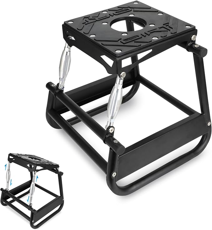 Dirt Bike Stand Adjustable Top - Universal Motorcycle Lift Stand|Angle Adjustable|Heavy Duty|Non-Slip|High Security|Easy to Store|Maintenance for Most Motorcycles Motocross Off Road DirtBike