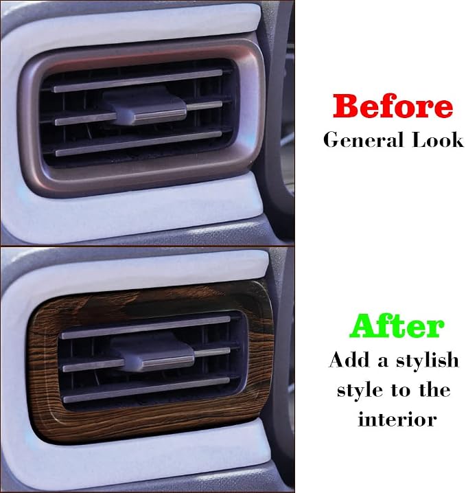 Muslogy for Maverick Set 14 Pcs Interior Decoration Trim Kit Overlays Steering Wheel Center Console Vent Window Switch Inner Door Cover Compatible with Ford Maverick 2022-2024 (Dark Wood Grain)