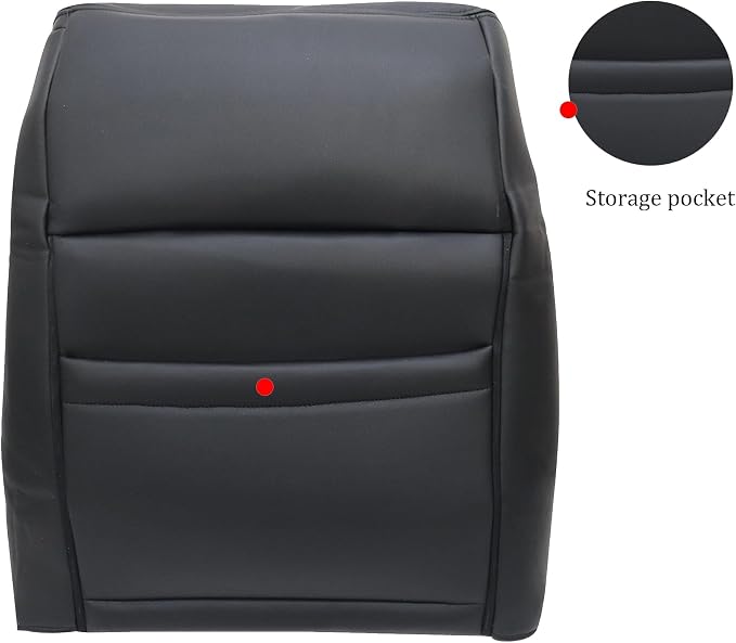 GXARTS 4PCS Driver and Passenger Side Bottom & Top Lean Back Replacemnet Perforated Leather Seat Cover Black Compatible with Ford F150 SVT Raptor 2010 2011 2012 2013 2014