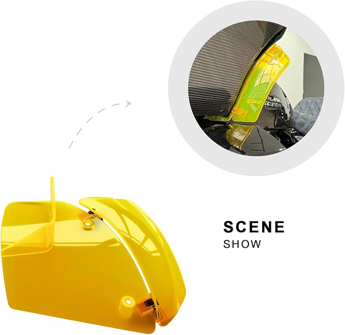 Side Wings Wind Air Deflector Fairing Fit for Harley 2024-2026 CVO Road Glide ST FLTRXSTSE 2024-2026 Road Glide FLTRX 2023-2025 CVO Road Glide FLTRXSE (Yellow)