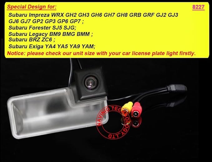170 Degree View Angle Parking Backup Camera HD Rear View Camera Replacement for Subaru Impreza WRX GH2 GH3 GH6 GH7 GH8 GRB GRF GJ2 GJ3 GJ6 GJ7 GP2 GP3 GP6 GP7