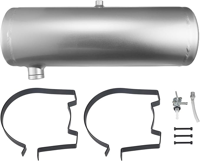 Silver Gas Tank Fuel Tank Aluminum Cylinder 6 x 20" Center Fill 2 1/8 Gallon minibike gas fuel tank For Golf Cart ,Motorcycle ,Dune Buggy ,mini bike ,go kart gas tank