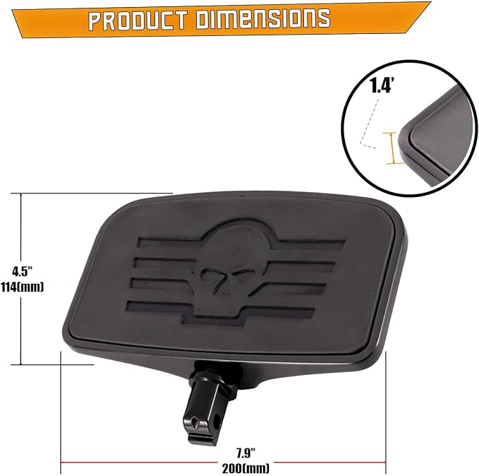 Kinglemc Front Rear Rider Passenger Floorboard FootPeg for Victory/Indian (Skull, Black)