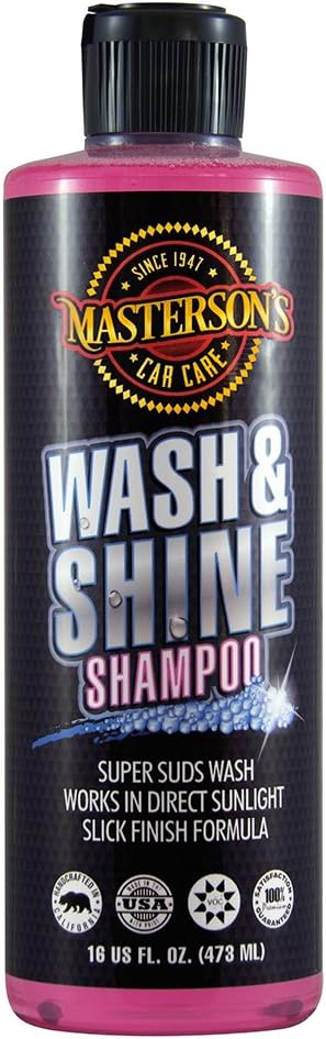 MASTERSON'S CAR CARE MCC_102_16 Wash & Shine Shampoo - Premium Car Wash Soap - Works With Foam Cannons, Foam Guns, Bucket Washes, and Power Washers (16 oz)