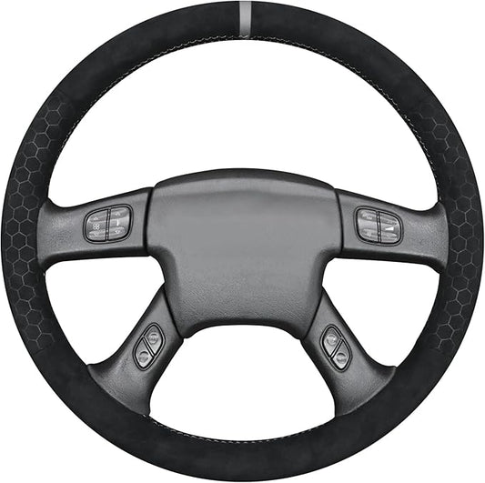 MEWANT Steering Wheel Cover for Chevy Silverado 1500/2500/3500 2003-2006 / Silverado 1500 2500HD 3500 Classic 2007 / Trailblazer 2002-2009 Hand-Stitched Steering Wheel Wrap