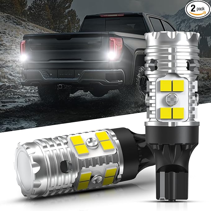 LASFIT 921 LED Reverse Backup Light Bulbs Fit for 2014-2022 2023 2024 2025 2026 GMC Sierra 1500 2500 3500 HD, 6000K Cool White Super Bright OEM 912 W16W Replacement, 2pcs