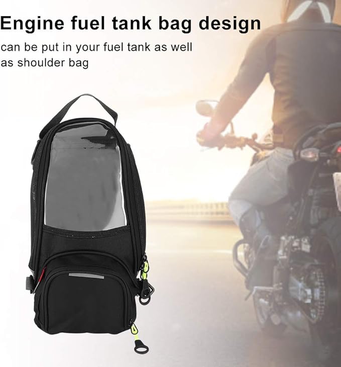 Tbest Tank Bag Motorcycle Magnetic,Bag Bags Fuel Navigation Saddlebag Large Transparent Window Motorcycle Backpack