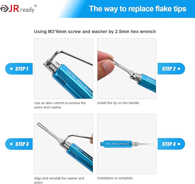 JRready ACTCRH7A04 Pin Extractor Tool Set, Compatible with TE, Deutsch, AMP, Molex MX150, Delphi, Harting, YAZAKI, JPT, D SUB Connectors, Blade and Round Pin Extractor with 40 Replacement Tips