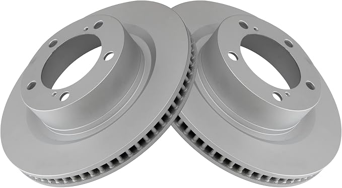 TRQ Front Brake Rotor Set G Coated Vented Compatible with 2016-2021 Lexus LX570 2016-2021 Toyota Land Cruiser 2008-2022 Sequoia 2007-2021 Tundra