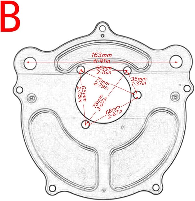 Motorcycle Air Filter Turbine Intake Cleaner Kit Cnc Cut Chrome for Harley Dyna 2000-2017 Softail 2000-2015 Touring 2000-2007 Fitment - B (Red)