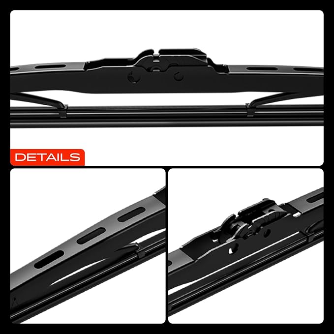 A-Premium 24"+20"+11" Windshield Wiper Blades Compatible with GMC Acadia 2017-2023 - Front Rear Wipers Blade Set for Hook/Hook Arm Connector, with Wear Indicator & Towel (Pack of 3)