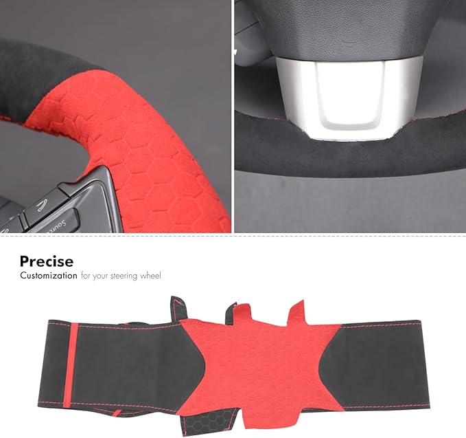 MEWANT Hand Sewing Breathable Car Steering Wheel Cover for Subaru WRX 2015-2021 / WRX STI 2015-2021 Steering Wheels Accessories for Subaru WRX (STI)