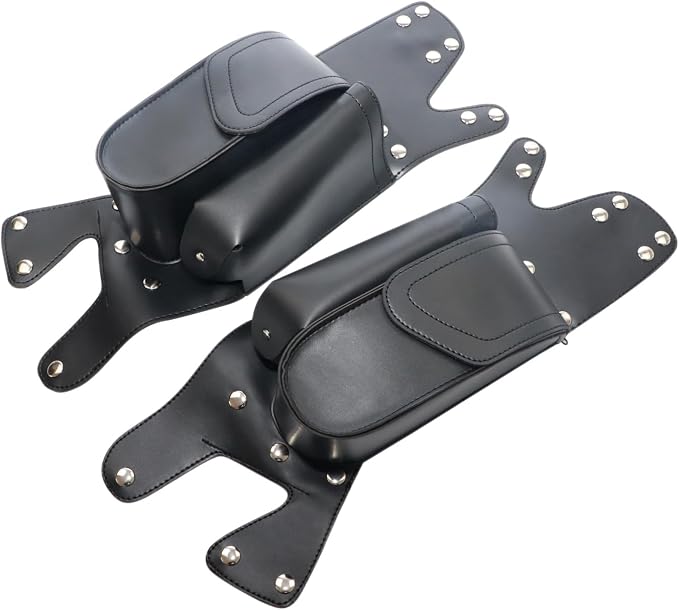 Motorcycle PU Leather Left Right Side Saddlebag Guard Bag with Water Drink Bottle Holder For Harley Touring Electra Street Tri Glide Road King Glide 1983-2023