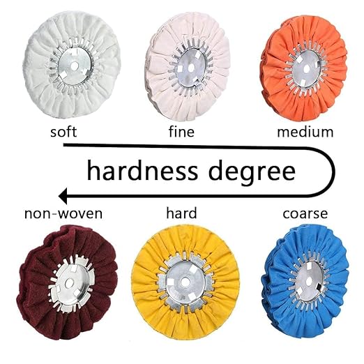 8" Non-Woven Airway Satin Buffing Wheel, 5/8" Arbor Hole | Surface Prep Wheel for Angle Grinder, Ideal for Sanding & Polishing Aluminum, Stainless Steel - 4 PCS
