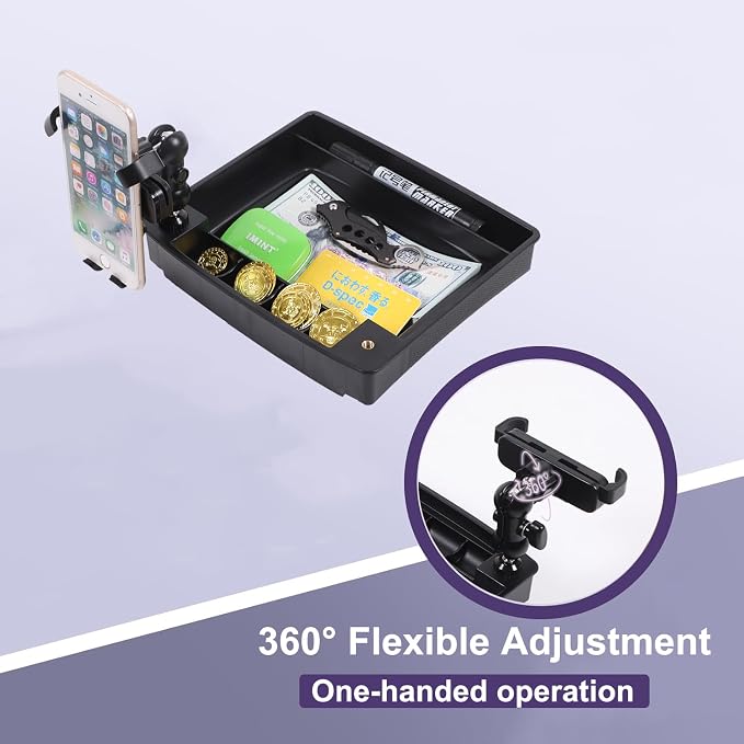 Dash Organizer Tray with Phone Holder Compatible with Nissan Frontier 2009-2017,ABS Car Dashboard Storage Box Organizer Holder Tray Mobile Phone Mount Interior Accessories (Style-C)
