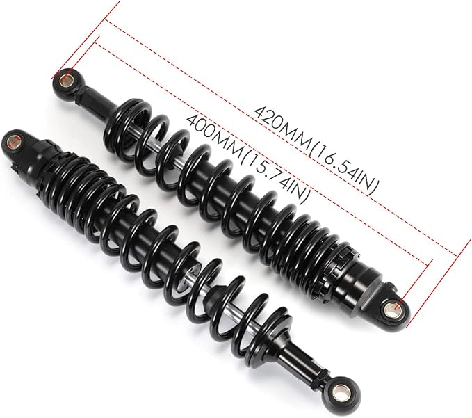 400mm 15.75 inch 8mm Spring Universal Motorbike Air Shock Absorber Rear Suspension ATV Quad Scooter Dirt Bike For YZF-R1 YZF-R6 YZF-125 XC EXC XCF