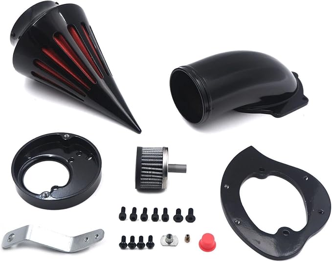 High-Performance Spike Air Intake Filter Kit for Honda VTX1300 (VTX 1300) 1986-2012 | Direct Replacement Air Cleaner with Steel Mesh | Black Motorcycle Air Filter Upgrade