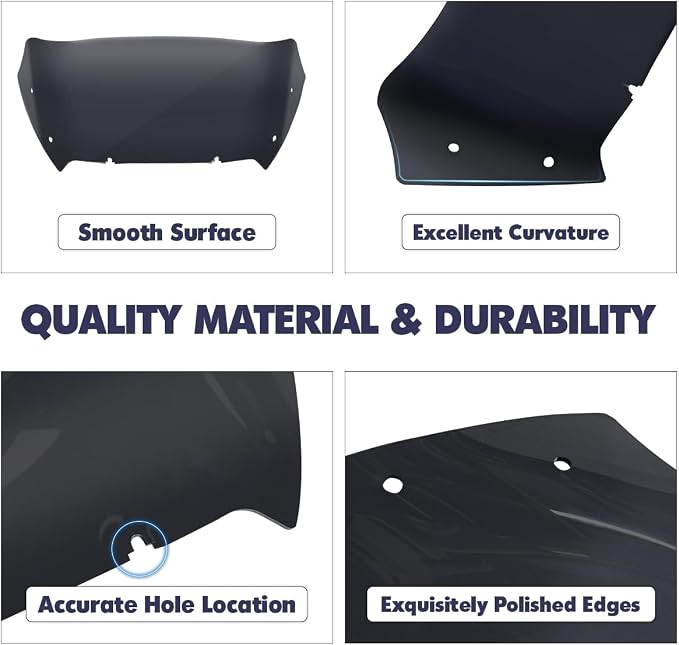 Smoke 10" Wave Windshield Compatible for Harley CVO Road Glide 2024 Wind Shield Windscreen Air Deflector for Harley Davidson Road Glide CVO FLTRXSE 2023-2024 FLTRX FLTRXSTSE 2024